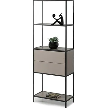 regál Policový regál se šuplíky MAIRA - béžový / černý