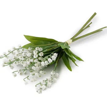 umělá květina Umělé konvalinky svazek, barva bílá