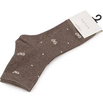 Dámské ponožky Dámské / dívčí bavlněné ponožky, střední, 9 béžová tmavá mašle