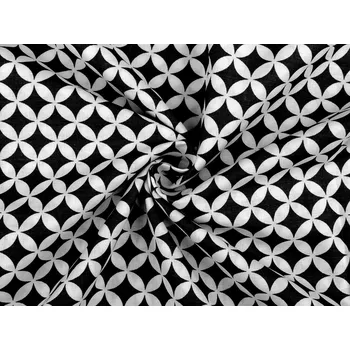 Bavlněná látka / plátno kruhy, střední, 2 (212) černá