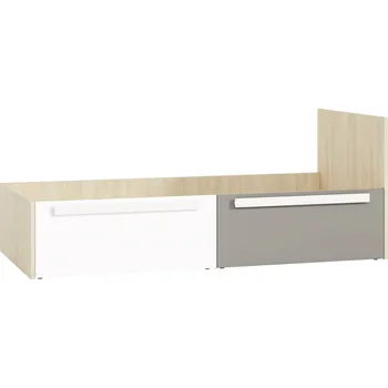 Postel Jednolůžková postel INNES 90x200 - buk fjord / bílá / šedá platina