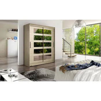 Šatní skříň Moderní prostorná šatní skříň Fanny - šířka 150 cm, sonoma