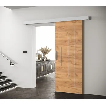 Interiérové dveře Posuvné dveře s černým úchytem SALOME 11 - 70 cm, dub craft zlatý / bílé