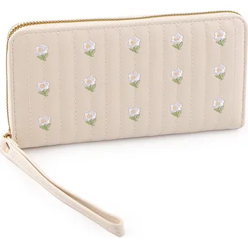 Peněženka Dámská peněženka vyšívaná 10x19 cm, velké, 1 béžová světlá