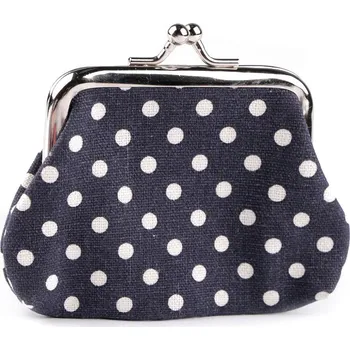 Peněženka Malá peněženka / mincovka s puntíky, textilní, střední, 4 modrá tmavá
