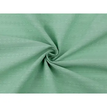 Bavlněná látka / plátno s krajkovým efektem, střední, 7 zelená pastel sv