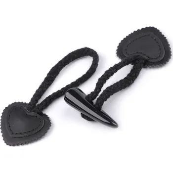 Knoflík Designové zapínání s rohem, střední, 3 černá