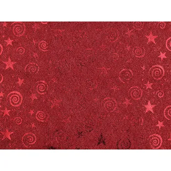 Dekorační lurexová látka vánoční, střední, 3 červená