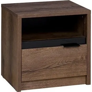 Noční stolek Noční stolek BOBBI - dub monastery / černý lesk