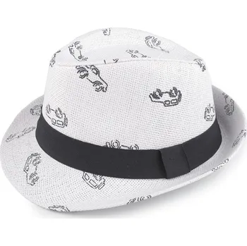 Klobouk Dětský letní klobouk / slamák auta, střední, 6 (vel. 52) bílá přírodní