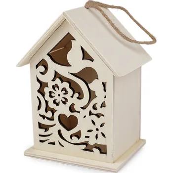 Závěsný dřevěný domeček / budka k domalování, střední, 1 přírodní sv.