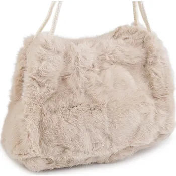 Kabelka Kožešinová kabelka 28x19 cm, střední, 1 béžová světlá