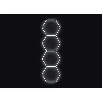 Kompletní LED hexagonové svítidlo bílé 6500 K, rozměr: 4 elementy 97 x 327 cm