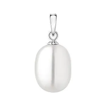 Náramek ANNA PERLY Klasický stříbrný přívěsek s pravou bílou sladkovodní perlou (Ag 925/1000, 2 g)