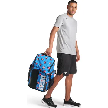 Sportovní taška ARENA Sportovní batoh arena Spiky III Allover Backpack 45 45 LITRŮ MODRÁ|ŽLUTÁ