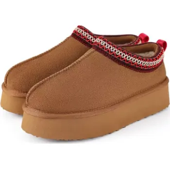 Dámská zimní obuv Dámské zimní domácí boty (bačkory) na vysoké platformě Barva: Hnědá, Velikost EUR: 41