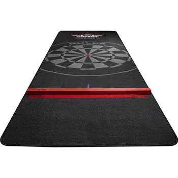 Koberec Koberec Carpet Dartmat 300x95cm s dřevěnou červenou čárou black