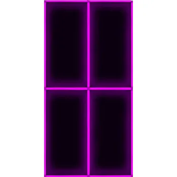 Kompletní LED čtyřhranné svítidlo růžové, rozměr: 4 elementy 88 x 234 cm