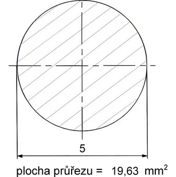 Stavební profil Kruhová ocel nerezová tažená 5 mm – 3 m