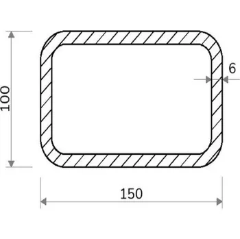Stavební profil Jekl obdélníkový 150×100×6 mm – 6 m