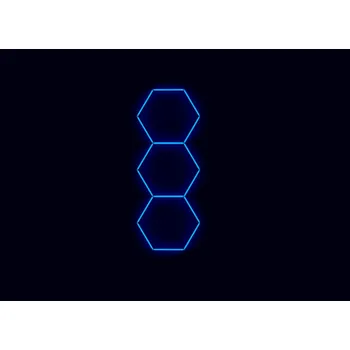 LED panel Kompletní LED hexagonové svítidlo modré, rozměr: 3 elementy 97 x 246 cm