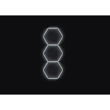 Kompletní LED hexagonové svítidlo bílé 6500 K, rozměr: 3 elementy 97 x 246 cm