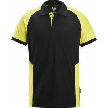 Pánské tričko Snickers Workwear | Polokošile s krátkým raglánovým rukávem černo žlutá - Černá, Žlutá / M / M / černá