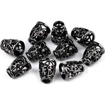 Kovová koncovka na šňůru Ø4,5 mm / ozdoba, střední, 2 nikl černý