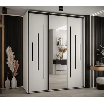 Šatní skříň Šatní skříň ASIRI 13 - 190/60 cm, bílá / černá