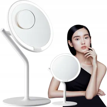 Zrcadlo Stojací Zrcadlo Amiro bílé s 5x LED osvětlením