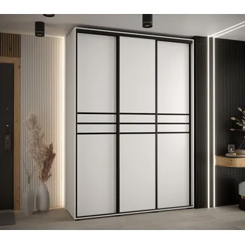 Šatní skříň Šatní skříň ASIRI 10 - 170/45 cm, bílá / černá