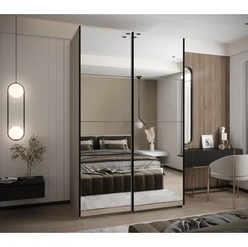 Šatní skříň Dvoudveřová skříň SAMARA 2 - 150 cm, kašmír / černá