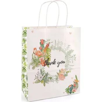 Dárková taška Thank you, střední, 1 krémová nejsvět. plameňák