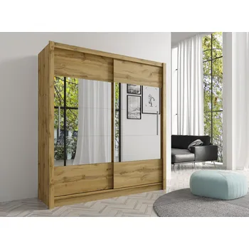 Šatní skříň Šatní skříň se zrcadlem 181 cm FACATA - dub wotan