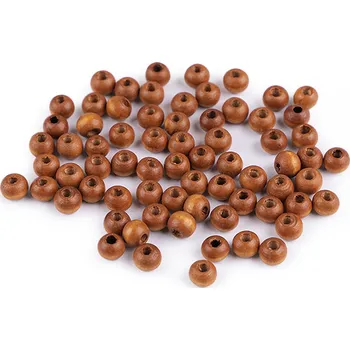 Dětské navlékací korálky Dřevěné korálky Ø6 mm, velké, 2 hnědá světlá