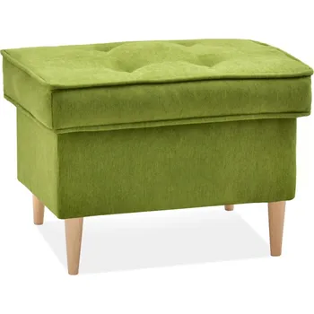 Taburet Čalouněný taburet DENIZ - zelený / buk