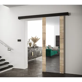 Interiérové dveře Posuvné dveře s černými úchyty SALOME 2 - dub sonoma / černé