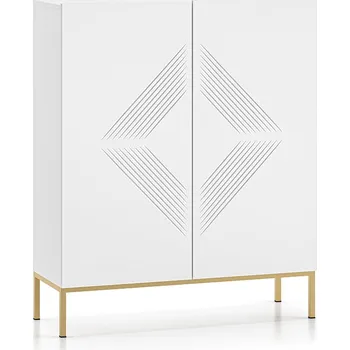 Komoda Komoda s dvířky ADELE 3 - bílá / zlatá