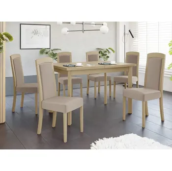 Jídelní stůl Nábytek do jídelny 6+1 ADELBITE 11 - dub sonoma / béžový