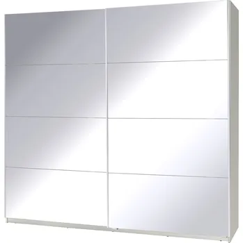 Šatní skříň Zrcadlová šatní skříň 225 cm FOSSTON 1 - bílá