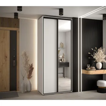 Šatní skříň Šatní skříň YVONA 3 - 120/45 cm, bílá / černá