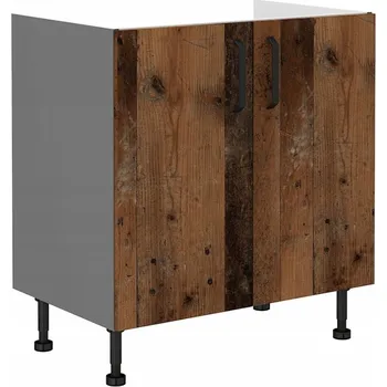 Kuchyňská skříňka Dřezová skříňka PENKA - šířka 80 cm, old style / antracit