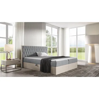 Postel Kontinentální postel 200x200 CHANTELLE 6 - nordic teak / šedá + topper ZDARMA