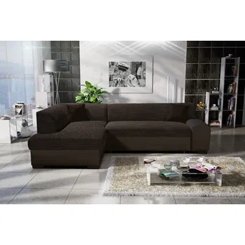 Sedací souprava Rohová sedací souprava VALTRUDA - tmavě hnědá, levý roh