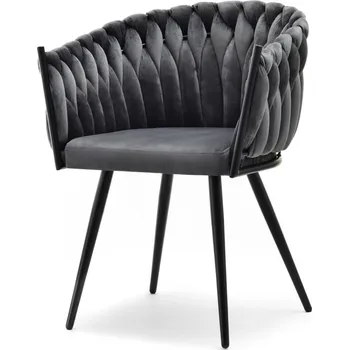 Jídelní židle Čalouněná jídelní židle ALMA - grafitová / černá