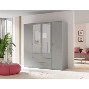 Šatní skříň Kombinovaná šatní skříň 200 cm HENDRUM - šedá