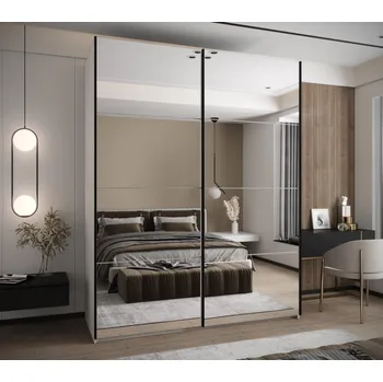 Šatní skříň Dvoudveřová skříň SAMARA 2 - 190 cm, bílá / černá