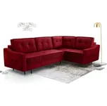 Rohová sedačka na každodenní spaní LAREDO - červená, pravý roh