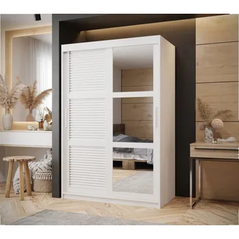 Šatní skříň Šatní skříň MATILDA 2 - 120 cm, bílá / stříbrná