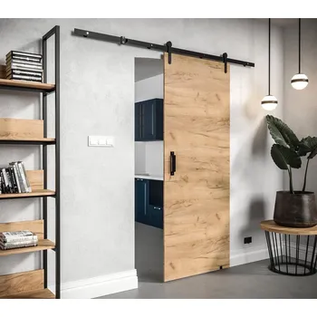 Interiérové dveře Posuvné dveře s kováním LEONTINA 1 - 90 cm, dub craft
